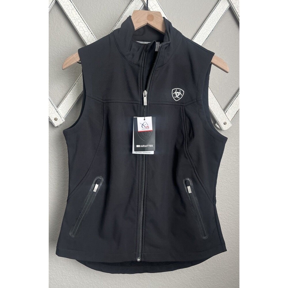 NWT! Ariat AriatTEK Women's M New Team Softshell Vest - Black